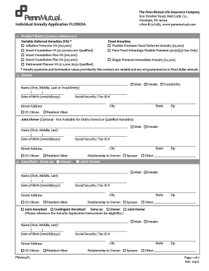 Florida Individual Annuity Application