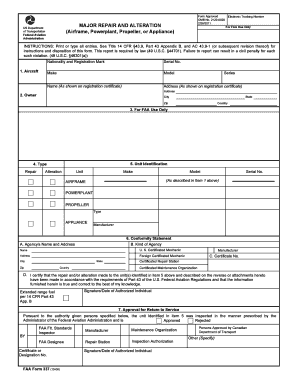 FAA Form 337 Major Repair and Alteration