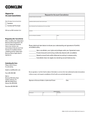 Account Cancellation Request Form