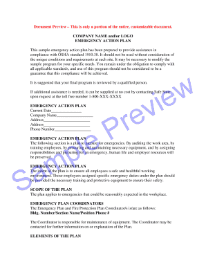Emergency Action Plan Template