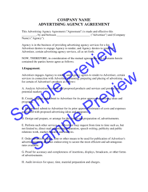 Advertising Agency Agreement