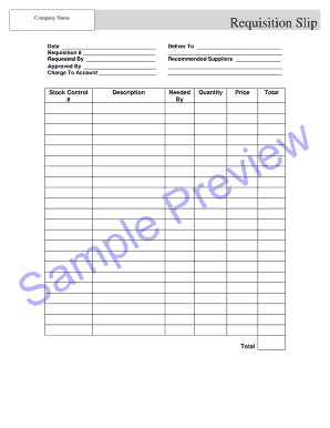 Company Requisition Slip