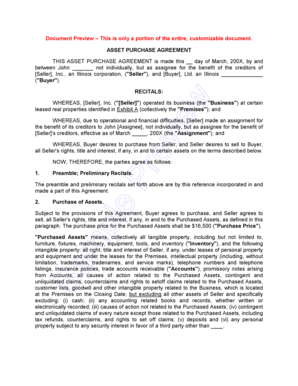 ASSET PURCHASE AGREEMENT - Documents Templates