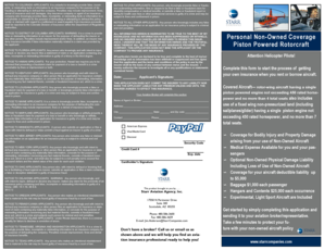 Personal Non-Owned Rotorcraft Insurance Application
