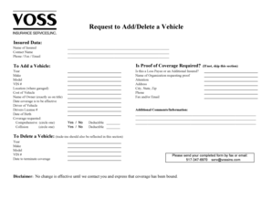 Vehicle Insurance Coverage Request Form