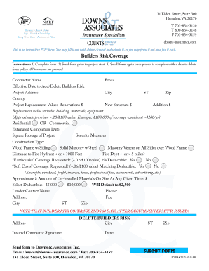 Builders Risk Coverage Form
