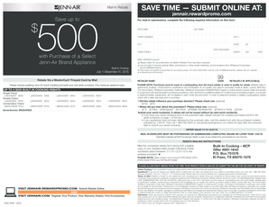 Jenn-Air Built-In Cooking Rebate Form