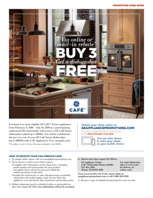 GE Cafe Series Appliance Rebate Form