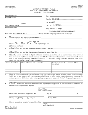 Financial Disclosure Affidavit