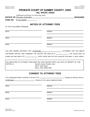 Ohio Notice of Attorney Fees