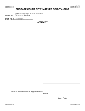Ohio Probate Court Affidavit
