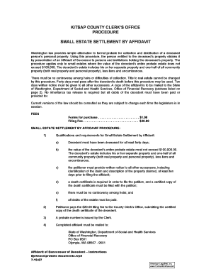 Small Estate Settlement Affidavit