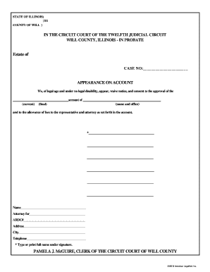Illinois Probate Account Consent Form