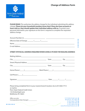 Change of Address Form