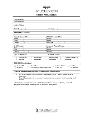 Credit Application Form