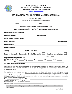 Fillable Online Master Sign 090 - cityofcocoabeachcom Fax Email Print ...