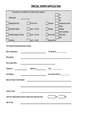 Special Events Application