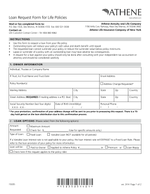 Life Policy Loan Request Form