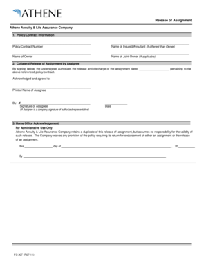 Release of Assignment Form