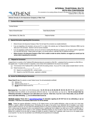 Traditional IRA to Roth IRA Conversion Form