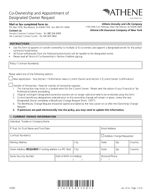 Co-Ownership and Designated Owner Request Form