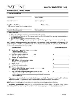 Annuitization Election Form