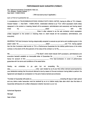 Performance Bank Guarantee
