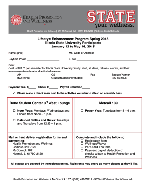 Lifestyle Enhancement Program Registration Form
