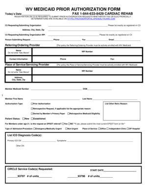 WV Medicaid Prior Authorization Form