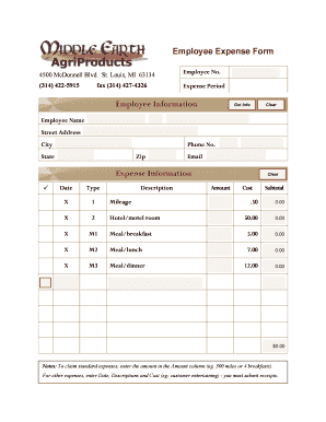Employee Expense Form
