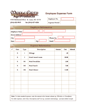 Employee Expense Form