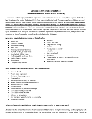 Concussion Information Fact Sheet