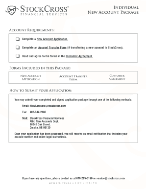 StockCross New Account Application