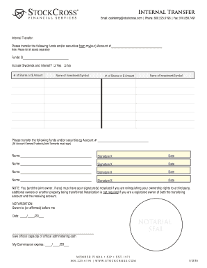 Stockcross Internal Transfer Form