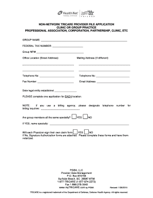 TRICARE Non-Network Provider Application