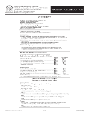 American Morgan Horse Registration Application