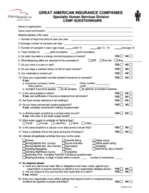 Camp Questionnaire