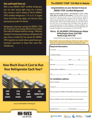 ENERGY STAR $30 Mail-In Rebate Form