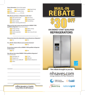 ENERGY STAR Refrigerator Rebate Form