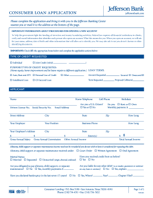 Consumer Loan Application