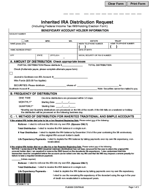 Inherited IRA Distribution Request Form