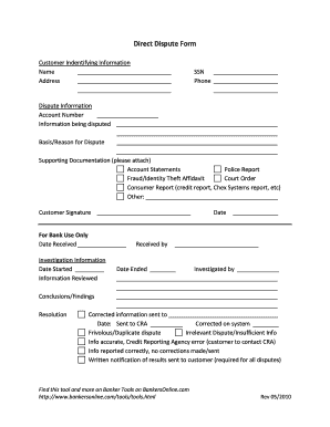 Direct Dispute Form