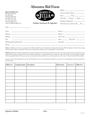 Absentee Bid Form