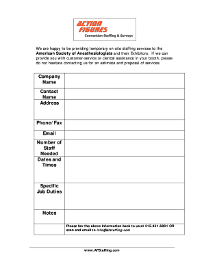 Staffing Services Proposal Request