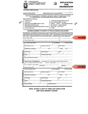 Union Pacific California Employees Federal Credit Union Membership Application