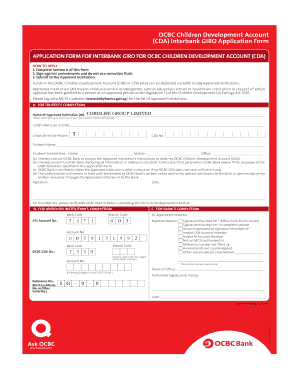 OCBC Children Development Account GIRO Application Form
