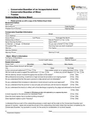 Conservatorship Bond Application