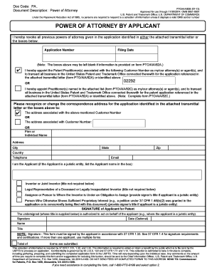 Power of Attorney for US Patent Application
