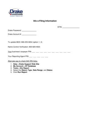 IRS 94X e-Filing Information Form