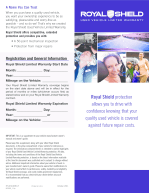 Royal Shield Used Vehicle Limited Warranty